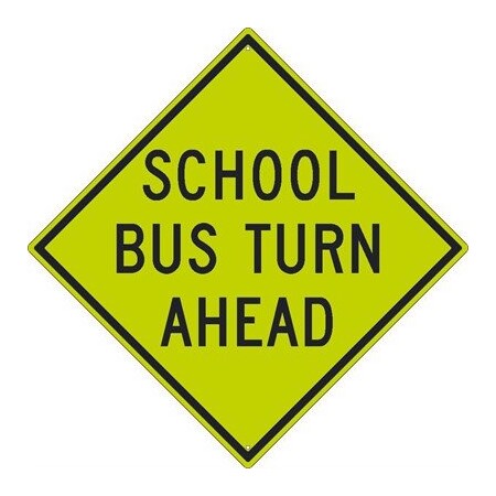 Nmc Graphic School Bus Turn Ahead, 30x30, 0 TM170DG